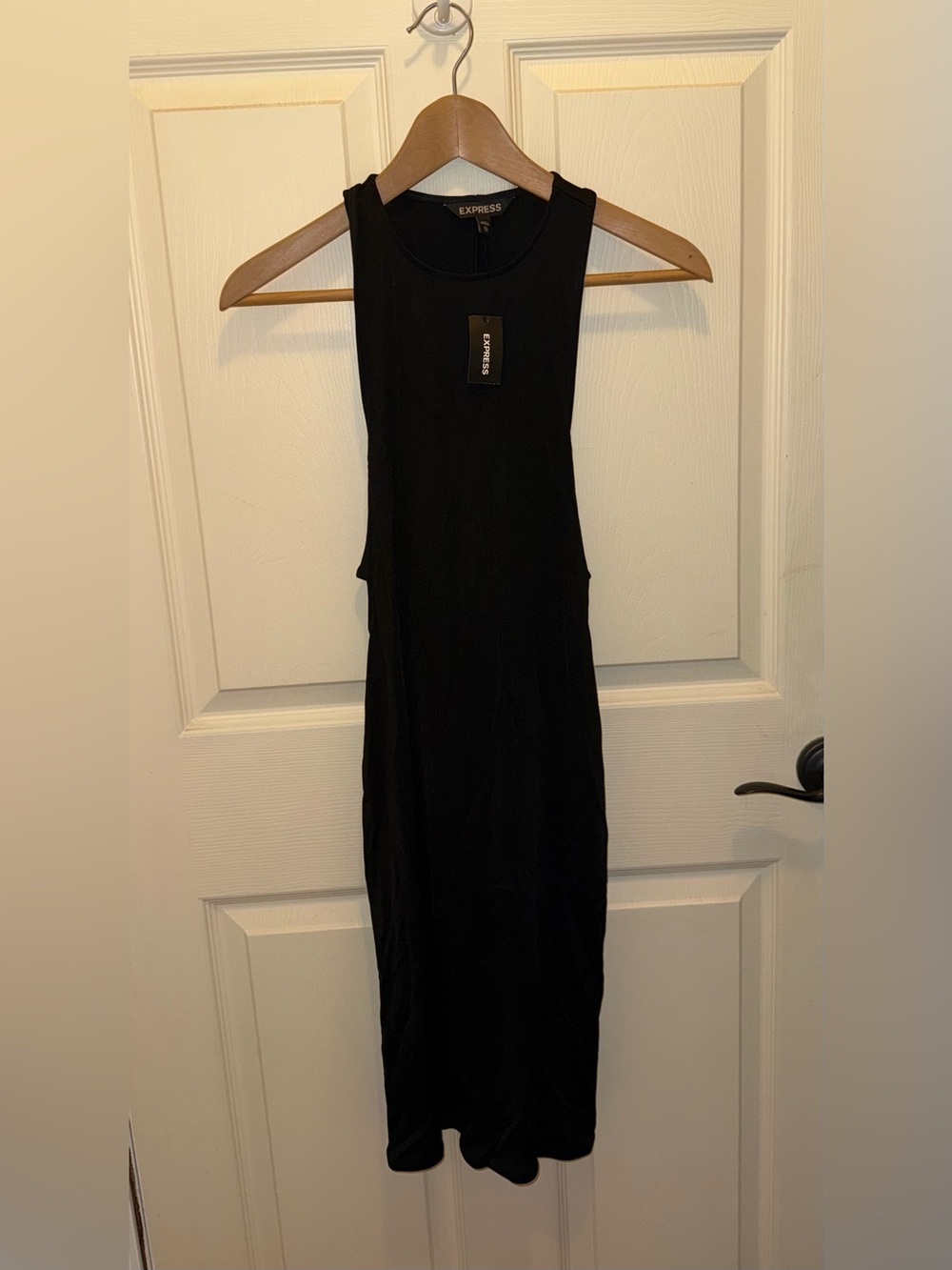 Express Black Sleeveless Midi Dress